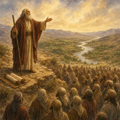 The Book of Deuteronomy: Moses renewing the covenant before the promised land