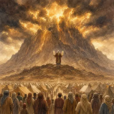 The Book of Exodus: Mount Sinai with redeemed Israel camped below