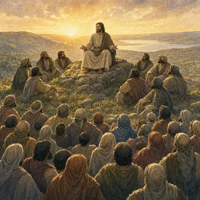 The Gospel of Matthew: Jesus teaching the Sermon on the Mount