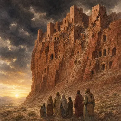 The Book of Obadiah: Edom's mountain fortress crumbling above a humble remnant