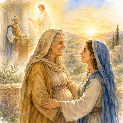 The angel announces the birth of John the Baptist