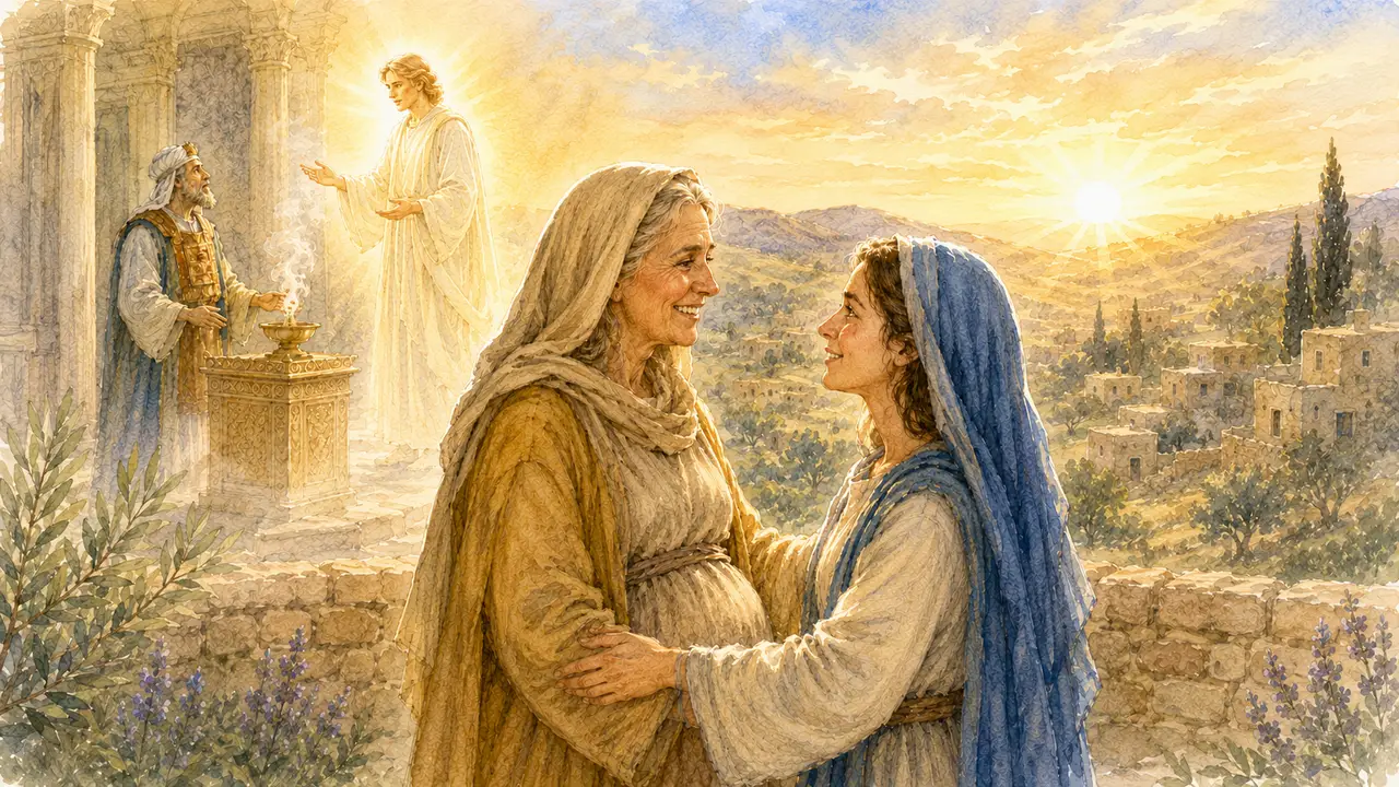The angel announces the birth of John the Baptist