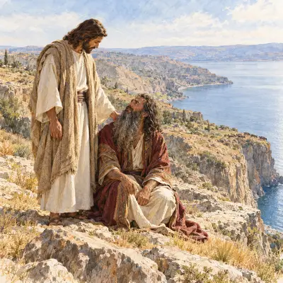 Jesus heals the demon-possessed man